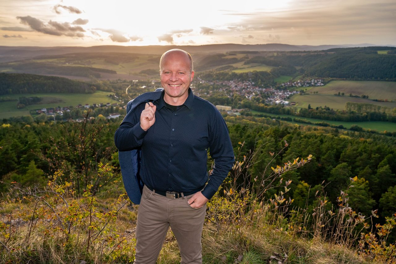 Jens Mämpel auf dem Reinsberg über Plaue